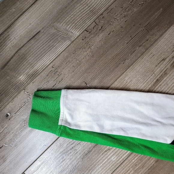 Chaps Stretchy Cotton Green and Black Zip-Up Sweat Jacket 70s Track Jacket EUC - Picture 14 of 16